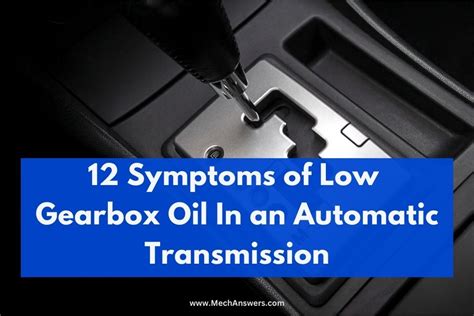 symptoms of low gearbox oil